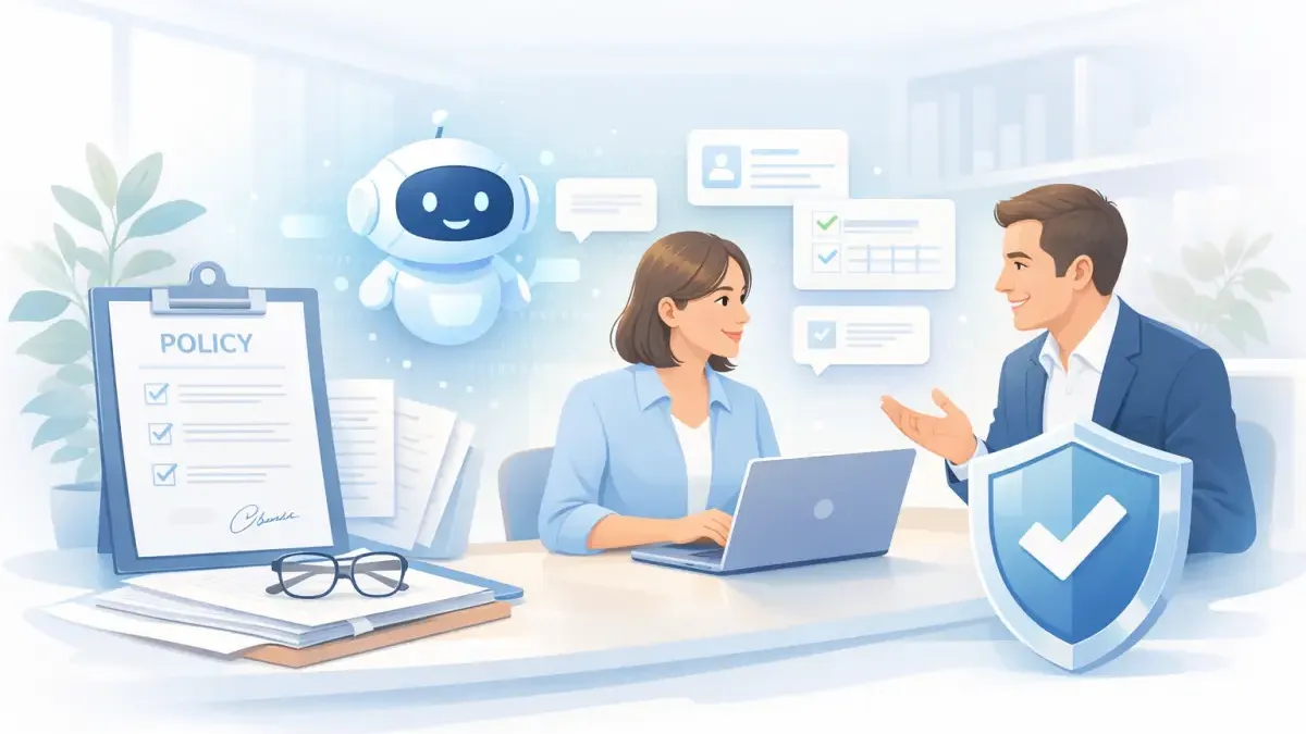 AI conversation automating insurance intake data collection, freeing agents to focus on advice and client relationships