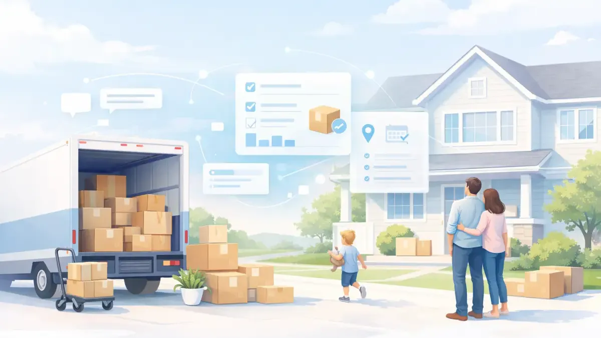 AI conversation collecting room-by-room moving inventory through natural dialogue instead of a phone call or web form