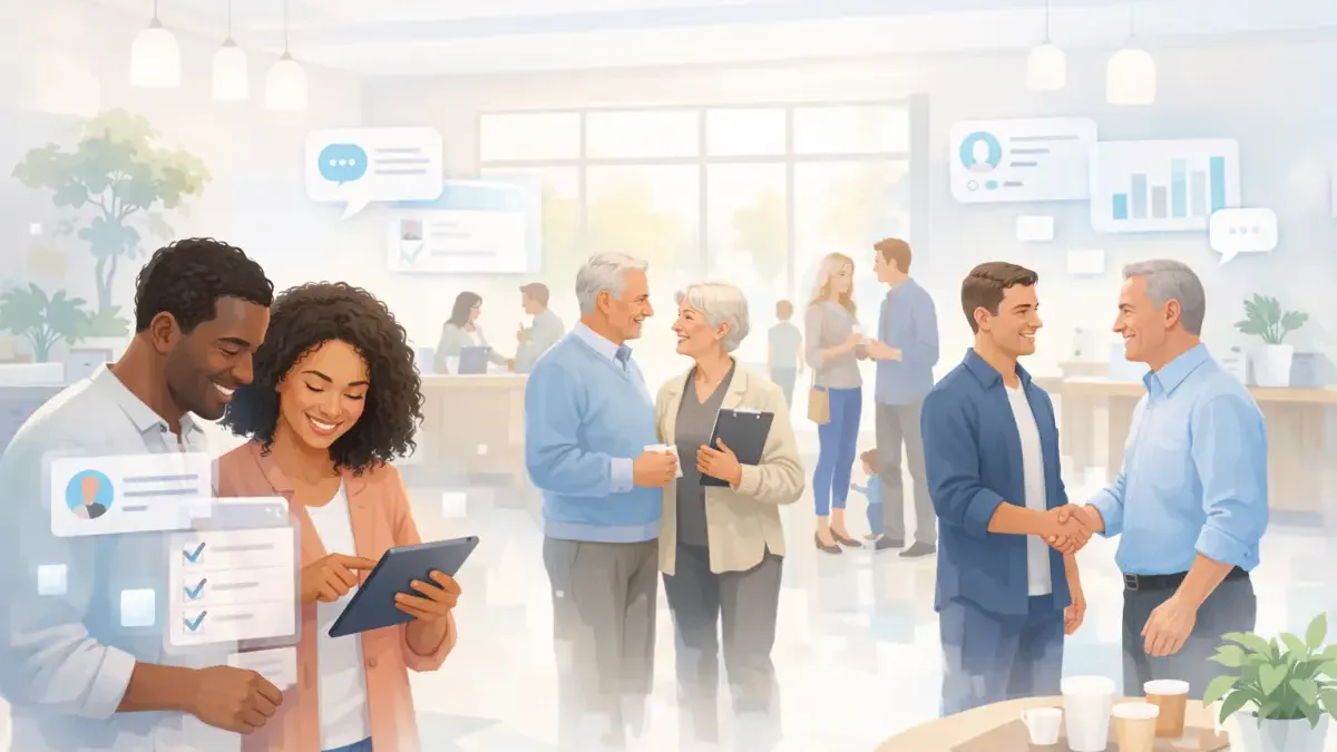 AI conversation following up with a first-time church visitor through a digital connection card instead of a paper form