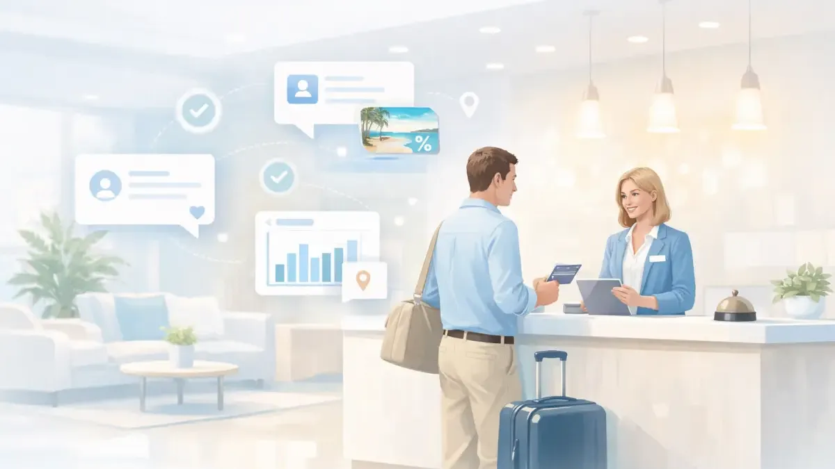 Hotel pre-arrival upsell automation through AI conversation on a guest's phone before check-in