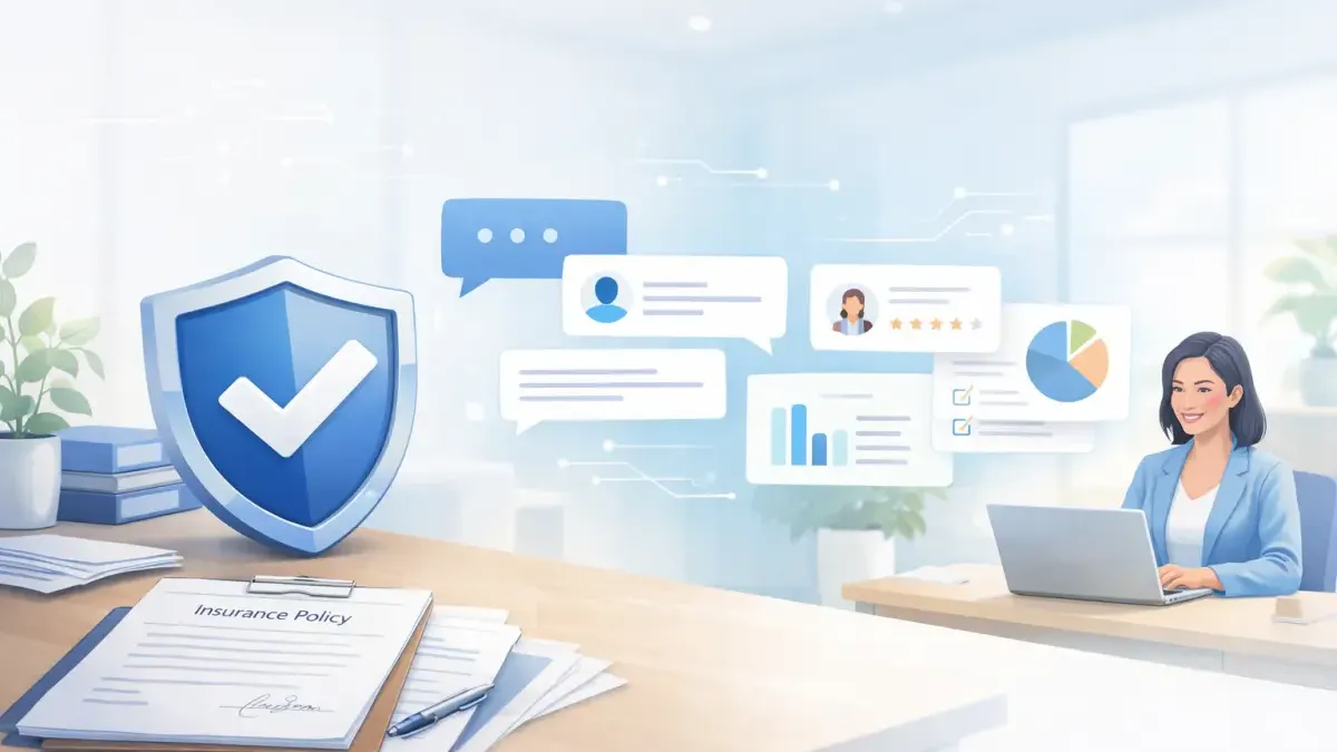 AI conversation qualifying an insurance prospect by collecting renewal date, line of business, and reason for shopping