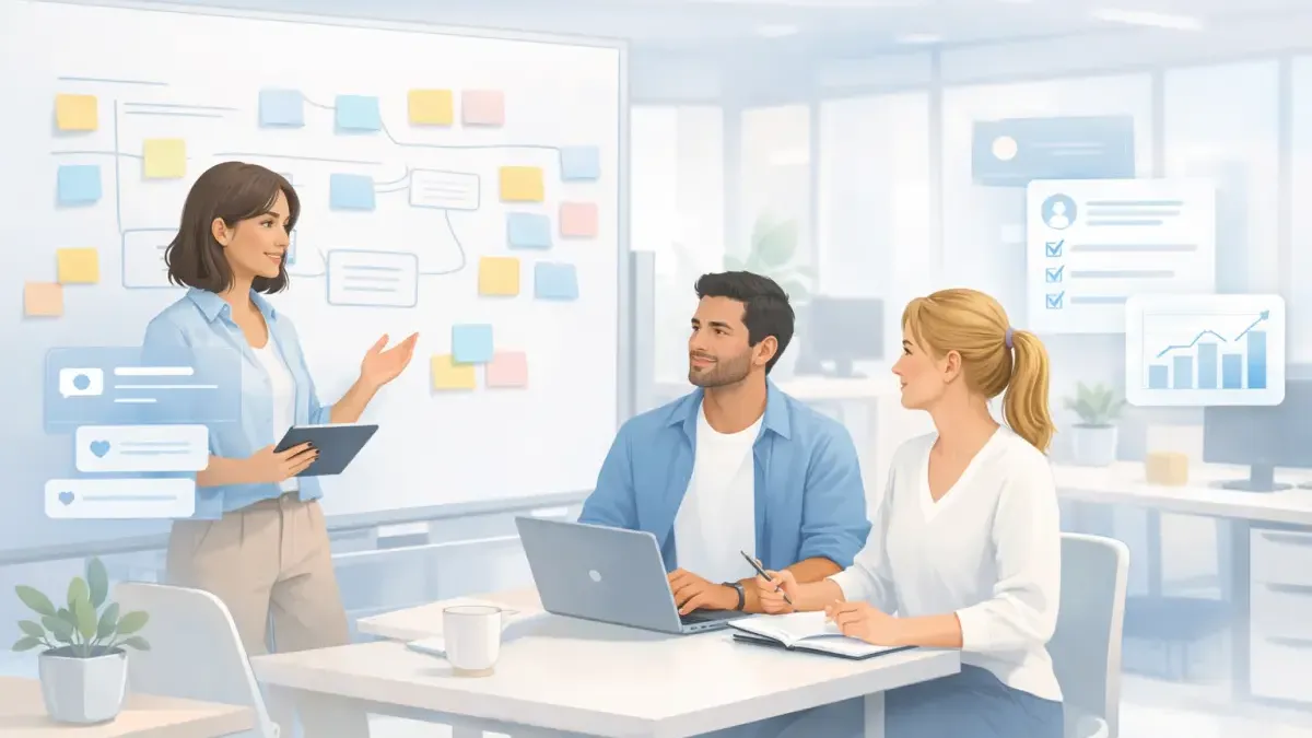 AI conversation collecting a detailed creative brief from a marketing agency client through natural dialogue