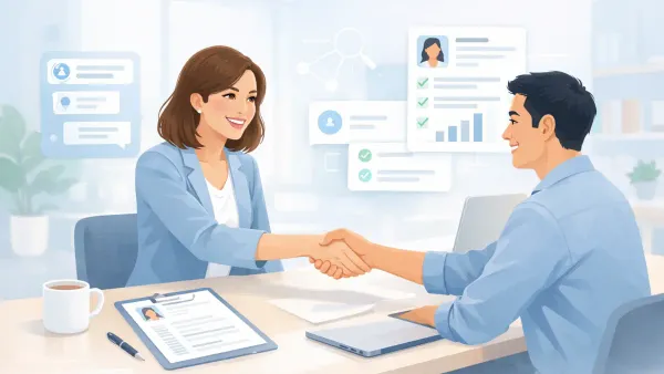 AI candidate pre-screening conversation qualifying a job applicant with structured questions before the recruiter phone screen