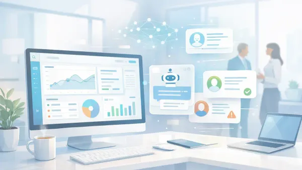 AI conversation qualifying a SaaS demo request by collecting company context, budget, and decision timeline before the sales call