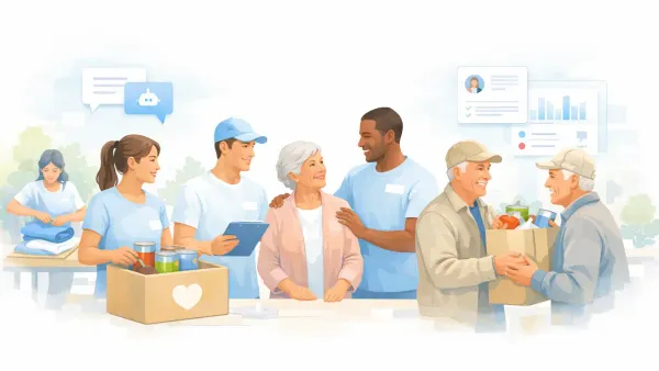 Nonprofit development team using AI donor stewardship conversations to deliver personalized impact updates and reduce donor lapse rates