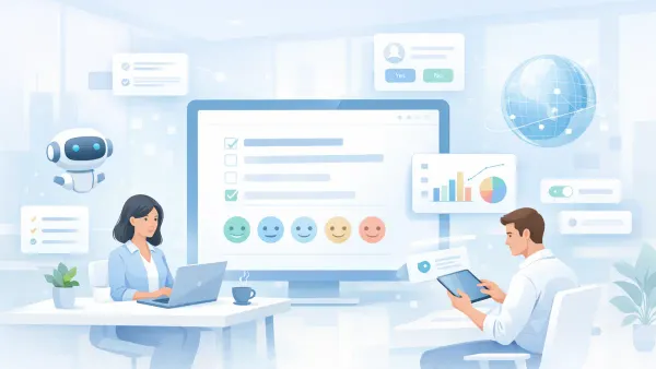 Side-by-side comparison of 7 AI survey tools in 2026 — showing SurveyMonkey, Typeform, and Qualtrics AI-enhanced tools alongside AI-native alternatives Gnosari and TheySaid with completion rate data