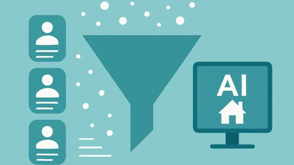 Property manager reviewing an AI pre-screening brief showing applicant income, employment status, move-in timeline, and early fraud indicators