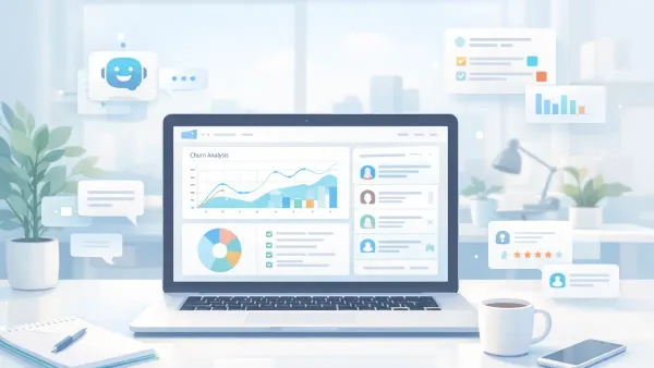 SaaS product manager reviewing structured exit interview data — primary churn reason, competitor named, and save signal — collected automatically at the moment of cancellation