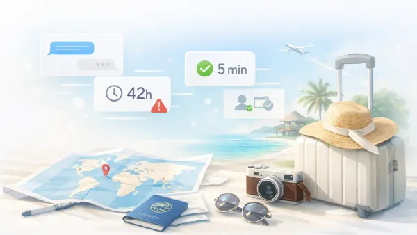 Tour operator revenue loss from 42-hour travel inquiry response time — AI vs delayed response conversion rate comparison